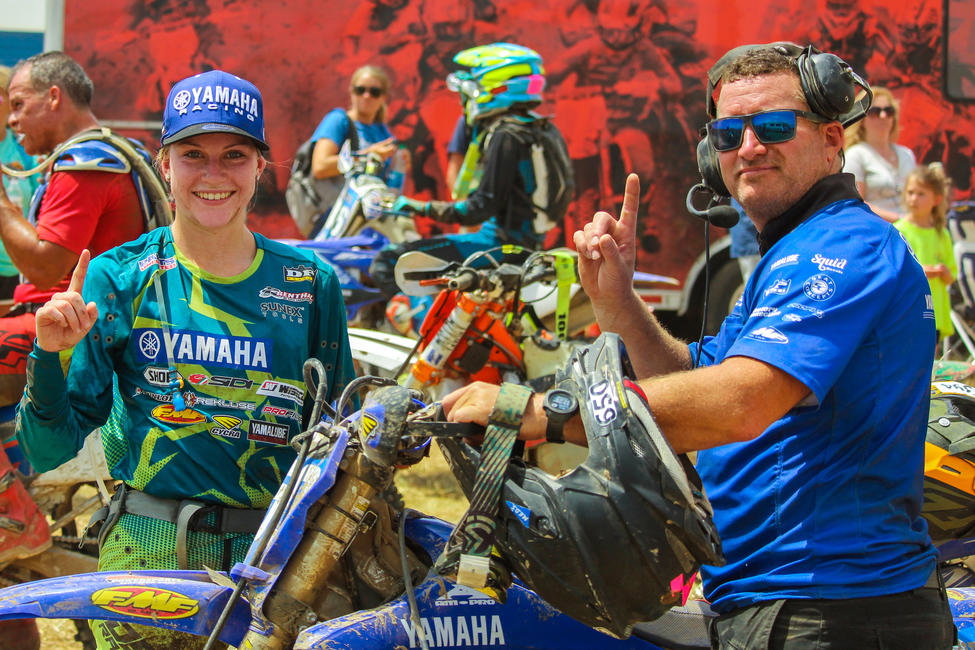 Rachael Archer celebrated her first-ever WXC GNCC win at the High Voltage GNCC. PC: Mitch Kendra