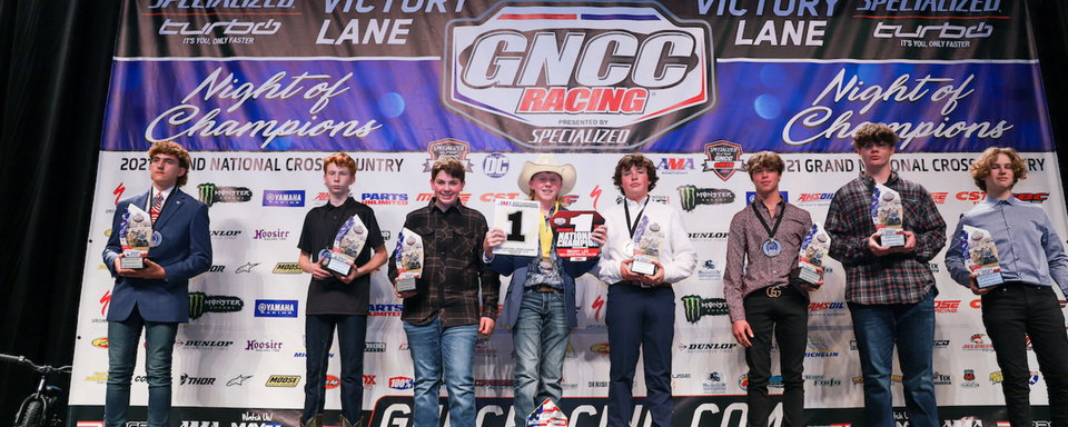 GNCC Racing Recognizes Top Racers and Sponsors at 2021 Night of Champions