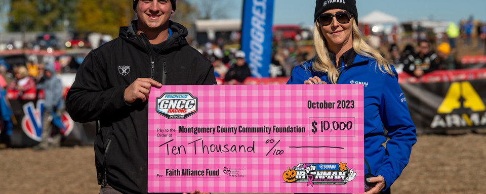 Yamaha Racing Ironman GNCC Donations Top $10,000 Towards Breast Cancer Awareness in Montgomery County 