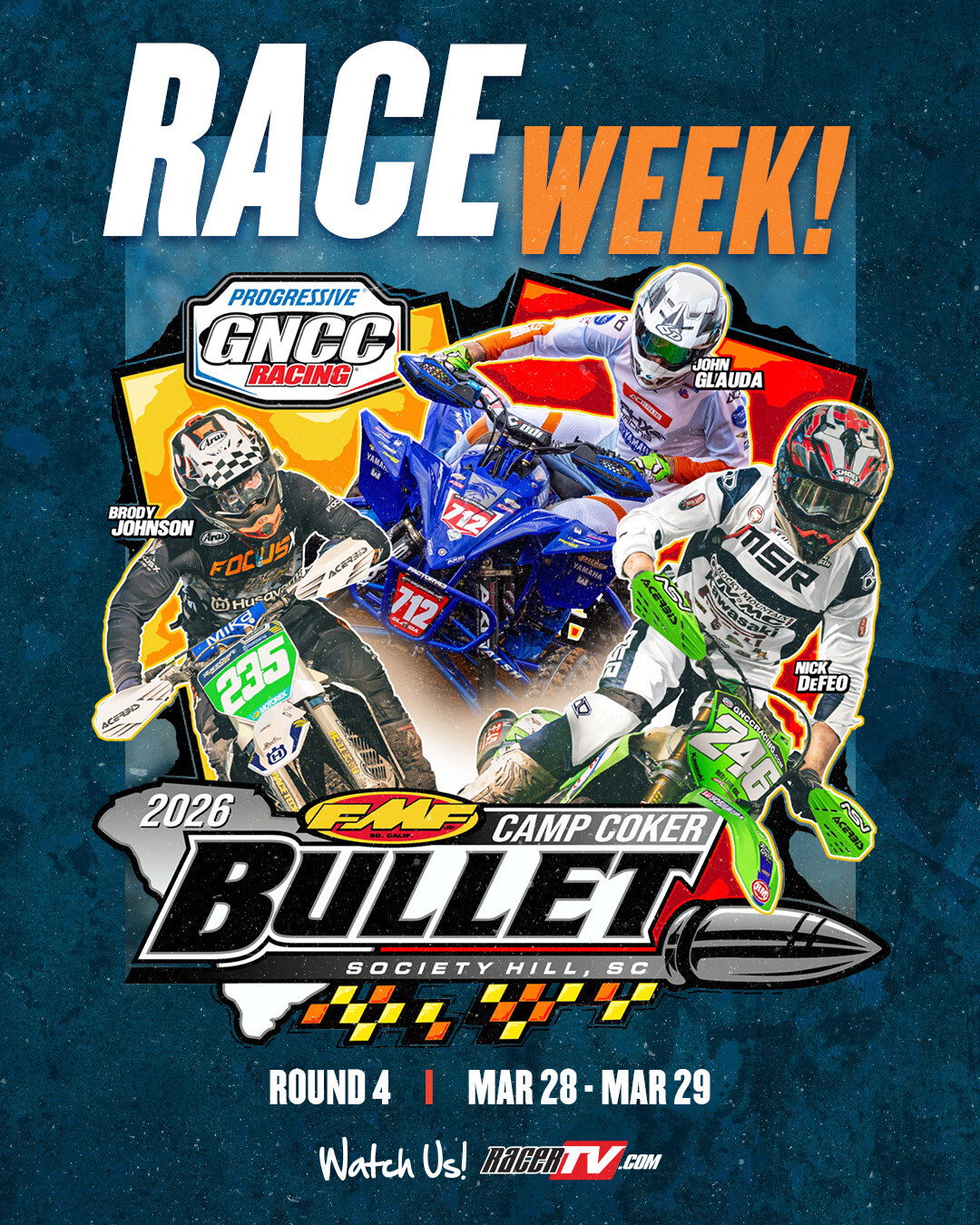 FMF Racing Camp Coker Bullet GNCC LIVE This Weekend on RacerTV.com