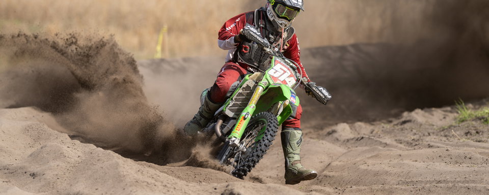 Rocky Mountain Red Bear Kawasaki Team Green™ Battles Through the Rough Camp Coker Bullet 